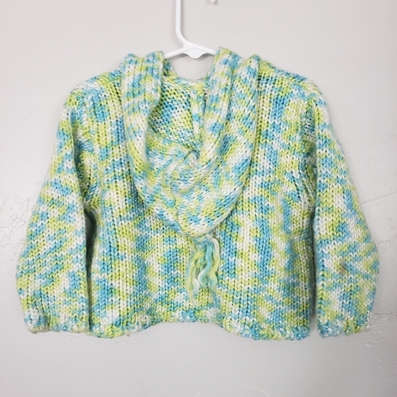 All Mine Green Blue White Hooded Jacket Full Zip - Picture 3 of 5